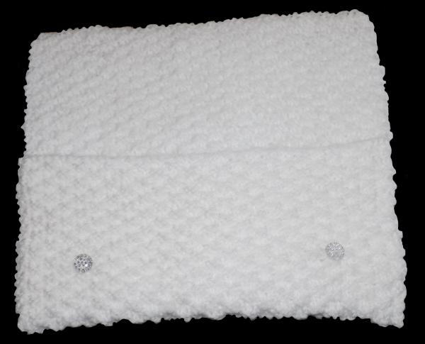 Hand knitted clutch / Evening bag in white